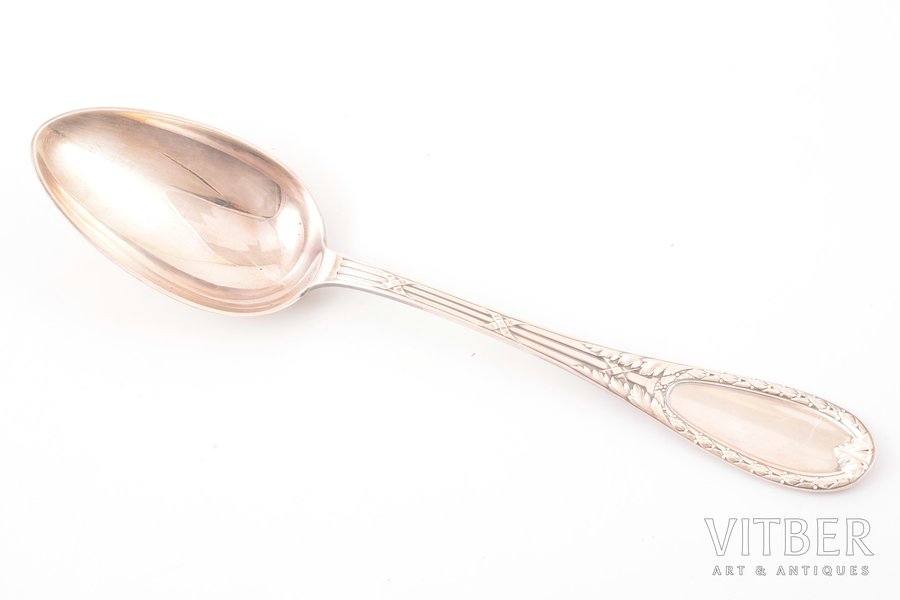 big size tablespoon, silver, 800 standart, 126.00 g, Germany, 26 cm