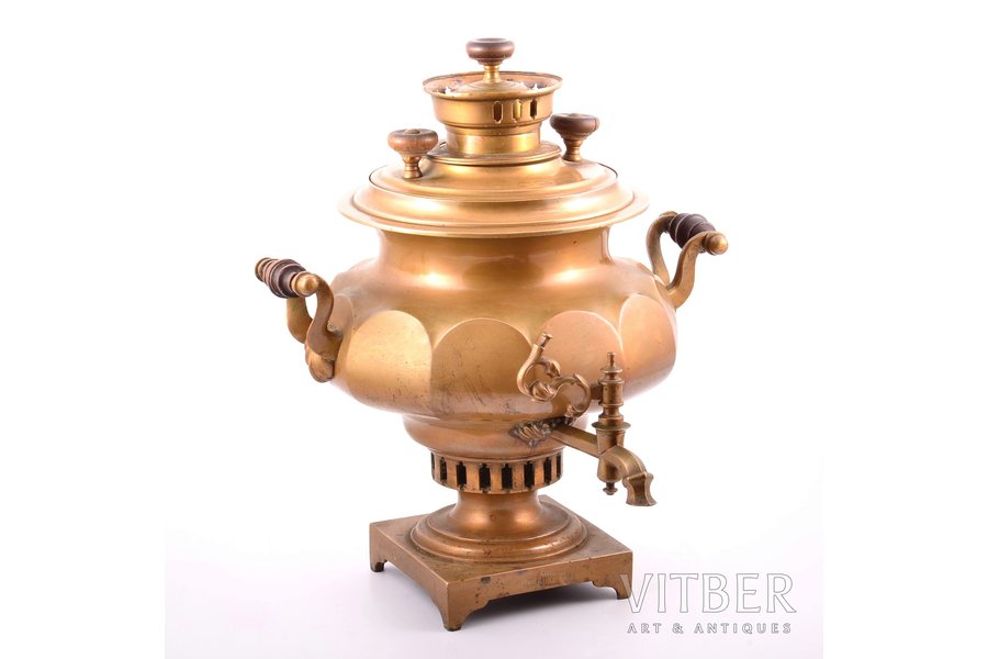 samovar, Batashev Vasily with brothers, Tula, shape "faceted vase", Russia, the end of the 19th century, h 39.5 cm, weight 5250 g