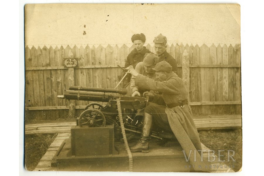 postcard, RKKA, Maxim machine gun on a bipod, USSR, 20-30ties of 20th cent., 11,2 x 8,8 cm