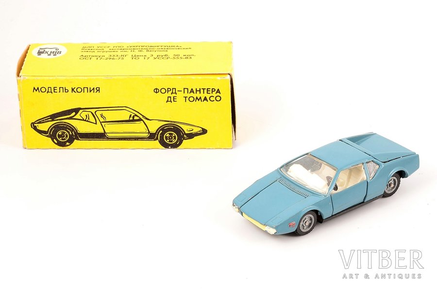 car model, Ford-Pantera De Tomaso № A102, metal, USSR