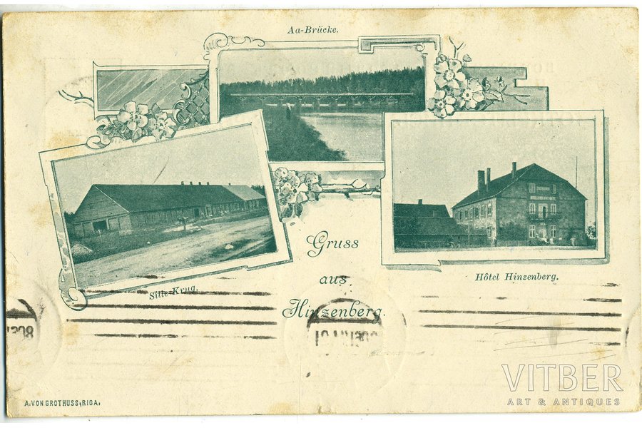 postcard, Inchukalns (Hincenberg), Latvia, Russia, beginning of 20th cent., 14,8x9,2 cm