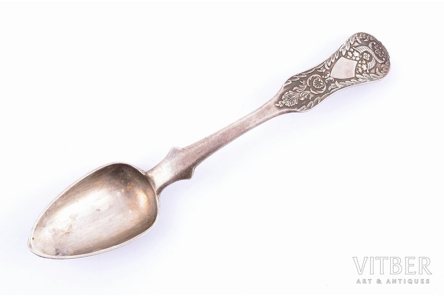 teaspoon, silver, 84 standard, 26.95 g, 14.4 cm, master Kostrov Matvey Borisov, Moscow, Russia