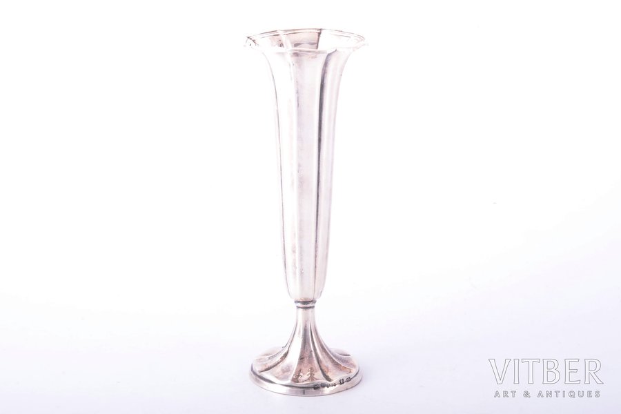 small vase, silver, 830 standart, 1927, total weight of item 37.40 g, Finland, h 13.2 cm