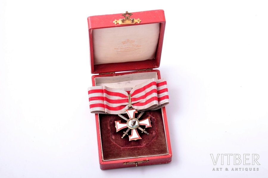 военный орден Лачплесиса, 2-я степень, серебро, Латвия, 20е годы 20го века, 875 проба, в коробочке (коробочка не оригинальная)