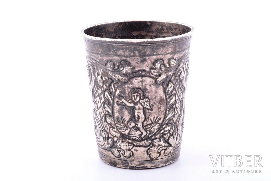 goblet, silver, 67.80 g, silver stamping, h 7.6 cm, by Siluyanov Timothey Filippov, 1748-1757, Moscow, Russia