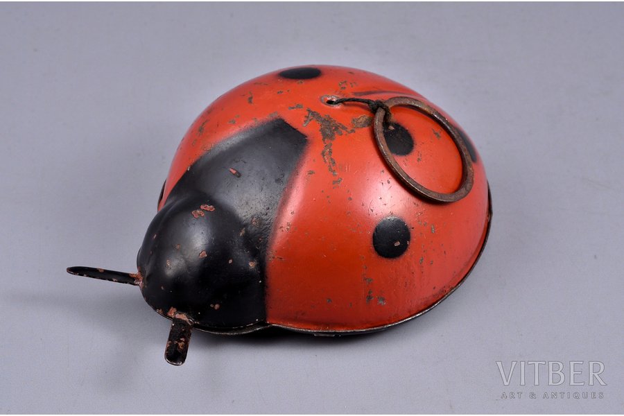 a toy, Ladybug, metal, USSR, the 40ies of 20th cent., 12 x 8.5 x 4 cm