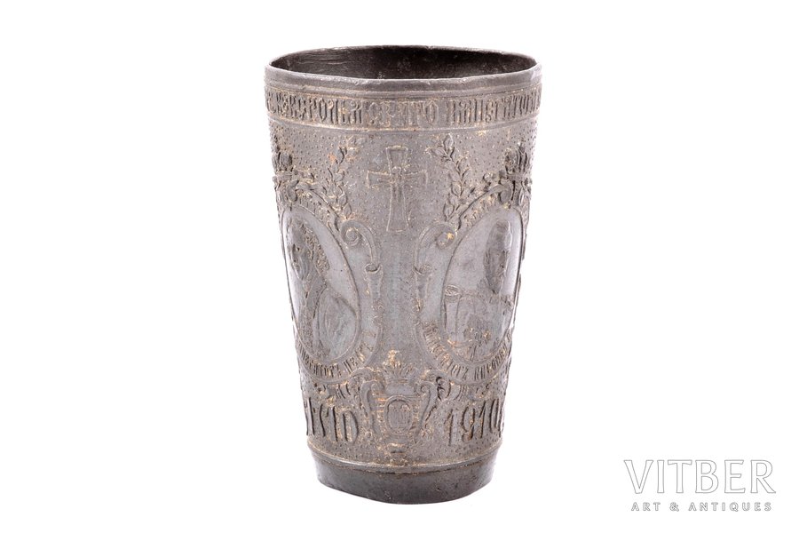 glāze, 200 gadi Keksholmas pulka Leibgvardei, 1710-1910, metāls, Krievijas impērija, 1910 g., h 9.3 cm