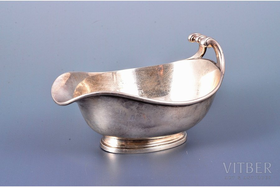 sauce-boat, silver, 950 standard, 159.25 g, 13.8 x 9.5 x 7.7 cm, Tetard Freres, the beginning of the 20th cent., France, removed monogram