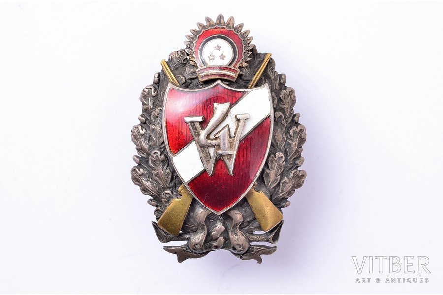 знак, 4-й Валмиерский пехотный полк, Латвия, 30-е годы 20-го века, 48.9 x 34.3 мм