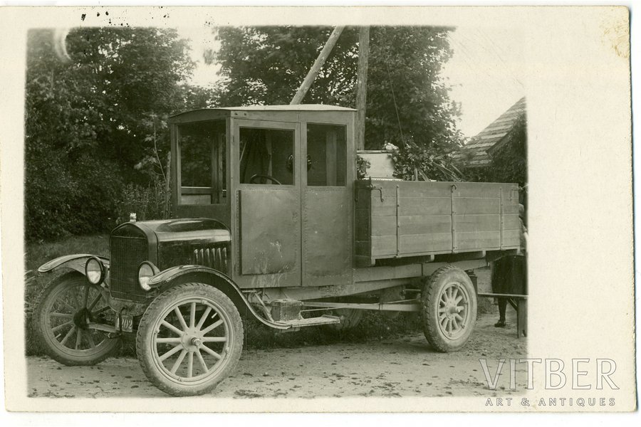 photography, suburb of Riga, a truck, Latvia, 20-30ties of 20th cent., 13,8x8,6 cm