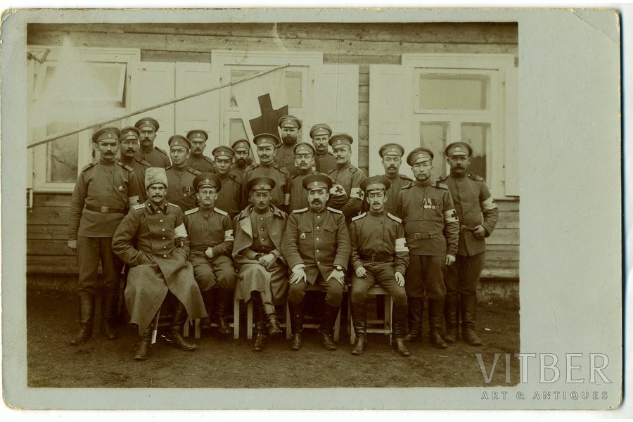 фотография, военные врачи и санитары, Российская империя, начало 20-го века, 14x9 см