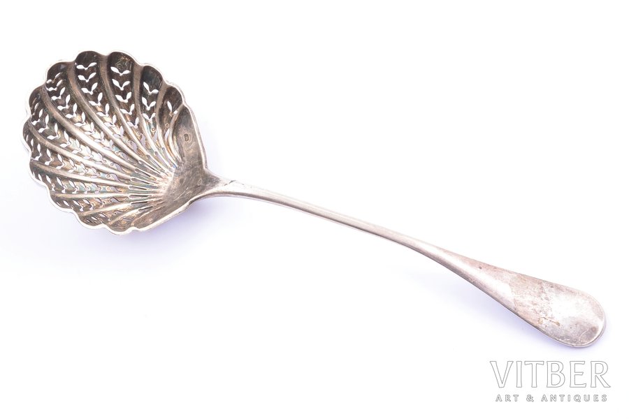 sieve spoon, silver, 950 standard, 76.15 g, 21.3 cm, France