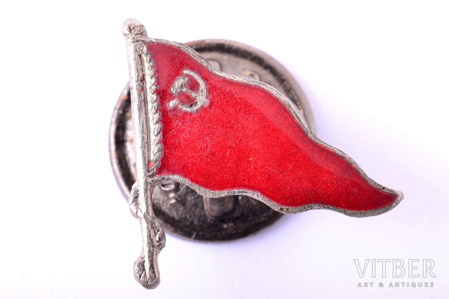 badge, (pennant) an official of the Marine Fleet Ministry of USSR, enamel, USSR, 50ies of 20 cent., 20.3 x 20.2 mm