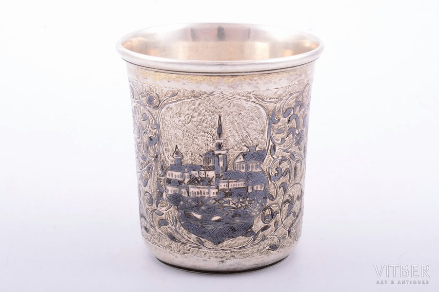 goblet, silver, 84 standard, 85.65 g, niello enamel, h 7.5 cm, Russia