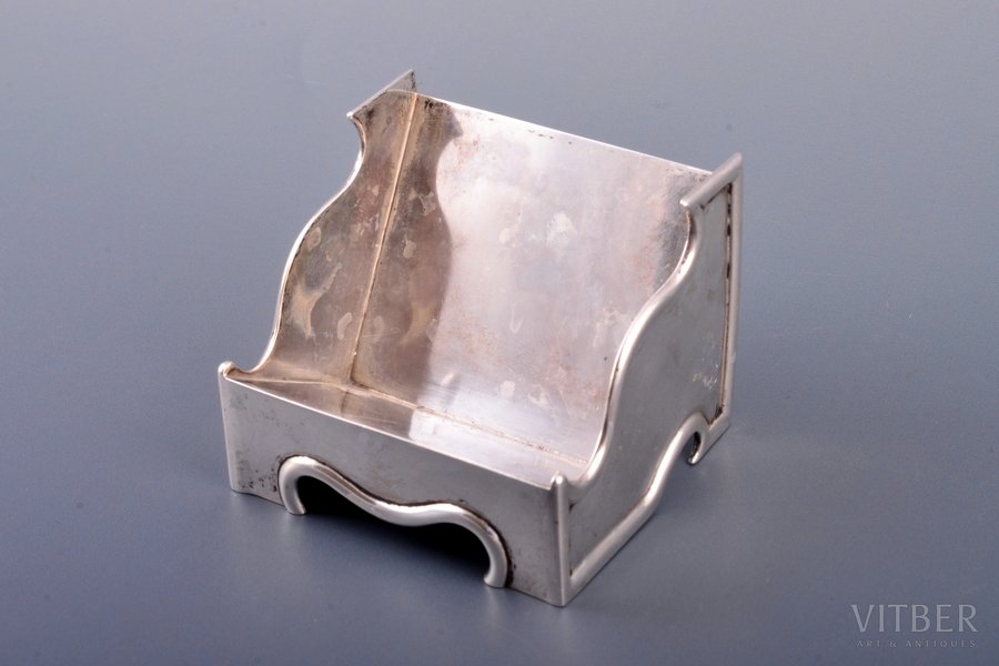 card tray, silver, 925 standard, 77.55 g, 5.5 x 6.8 x 6.2 cm, the beginning of the 20th cent., London, Great Britain