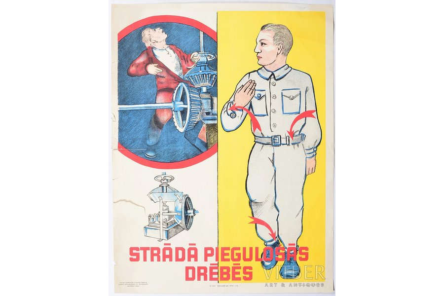 Work in fit clothes, paper, 59,1 x 45 cm, publisher - Latvian Trade union Central Council's Labour protection and technical safety department