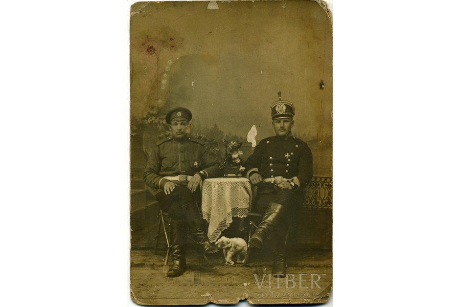 фотография, портрет солдат, Российская империя, начало 20-го века, 13,8x9 см