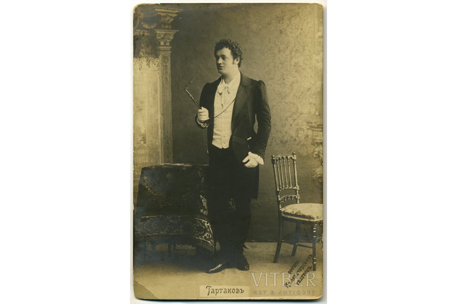 fotogrāfija, Joahim Tartakov - operdziedātājs, baritons, Krievijas impērija, 20. gs. sākums, 14x8,8 cm