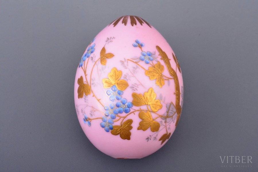 lieldienu ola, "Kristus ir Augšāmcēlies!", porcelāns, privātas rūpnīcas (Kuzņecova rūpnīca?), Krievijas impērija, h 7.1 cm