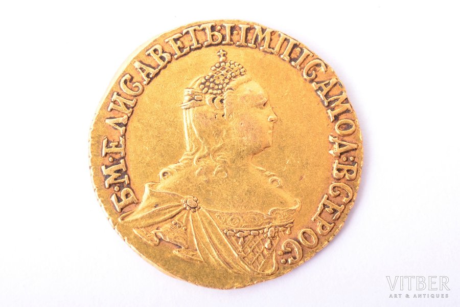 2 rubles, 1756, gold, Russia,...
