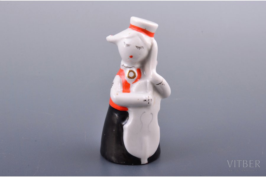figurine, Cellist, porcelain, Riga (Latvia), USSR, Riga porcelain factory, molder - Levon Agadzanjan, 1947-1970, 7.9 cm, first grade