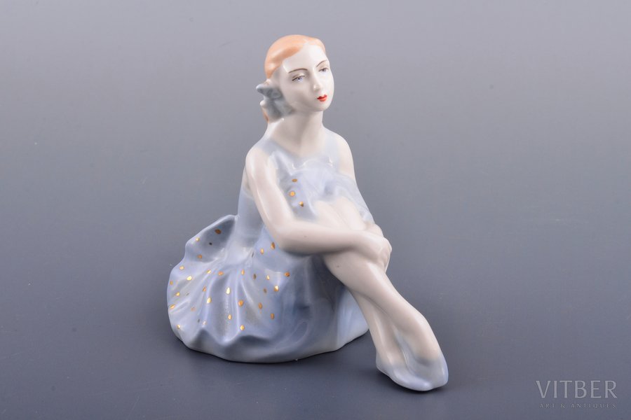 figurine, Ballerina, porcelain, Riga (Latvia), USSR, Riga porcelain factory, molder - Rimma Pancehovskaya, the 50ies of 20th cent., 11.1 cm
