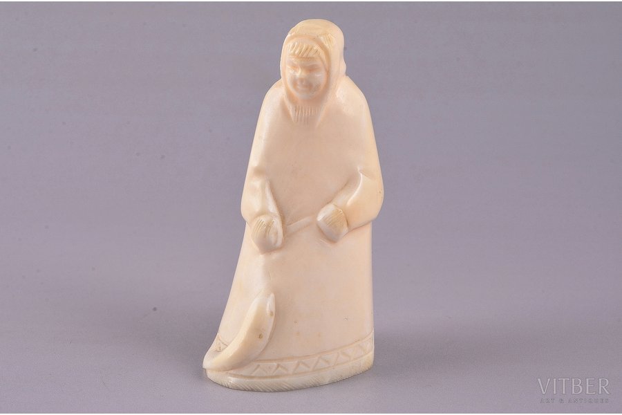 figurine "Yakut" from walrus tusk, USSR, the 1st half of the 20th cent., h - 7.8 cm