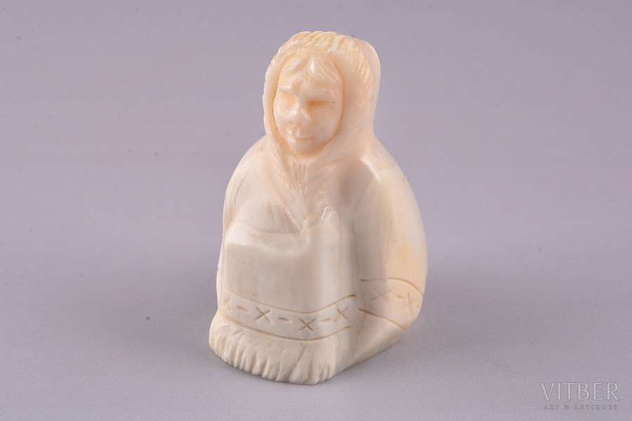 figurine "Yakut" from walrus tusk, USSR, the 1st half of the 20th cent., h - 5.1 cm