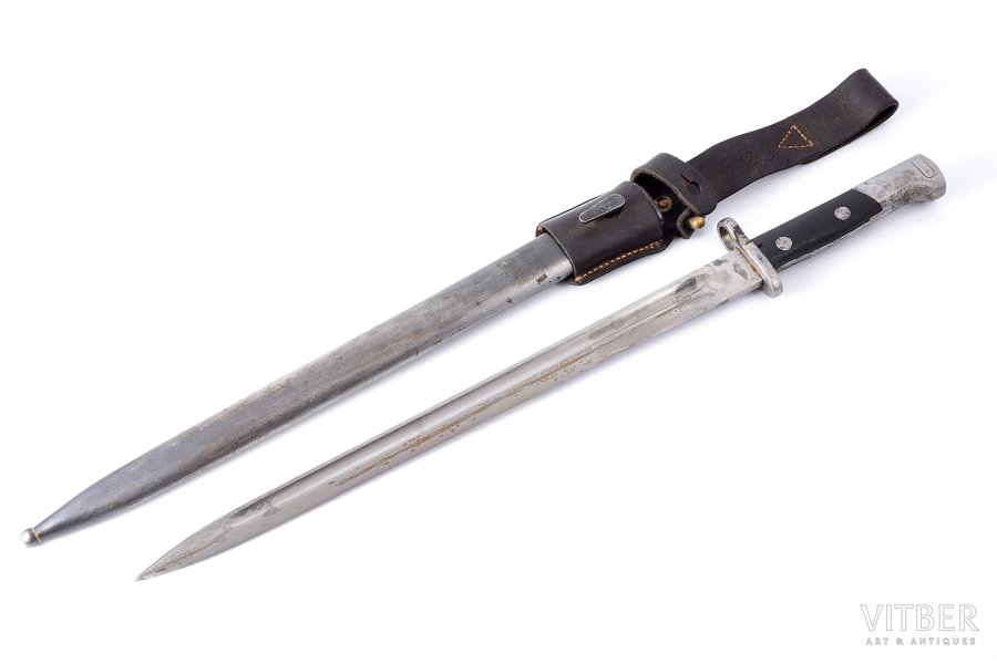 штык-нож, с ножнами, Vojno Tehnicki Zavod, длина лезвия 38.3 см, общая длина 51.5 см, Югославия, 30-е годы 20го века