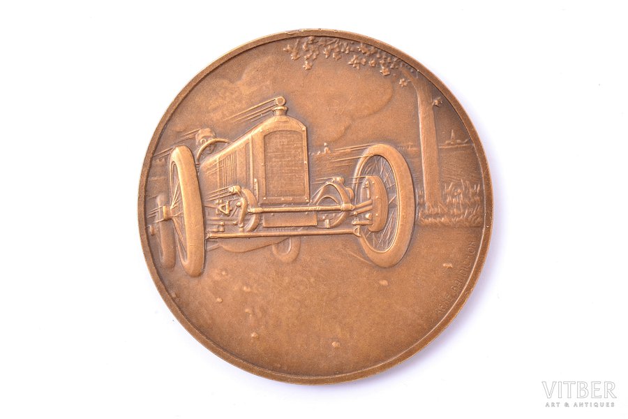 medal, automobile and bicyclist society, Peugeot (societe anonyme Peugeot Autombiles et Cycles, Peugeot), Rene Baudichon, bronze, France, beginning of 20th cent., Ø - 50 mm, 45.00 g