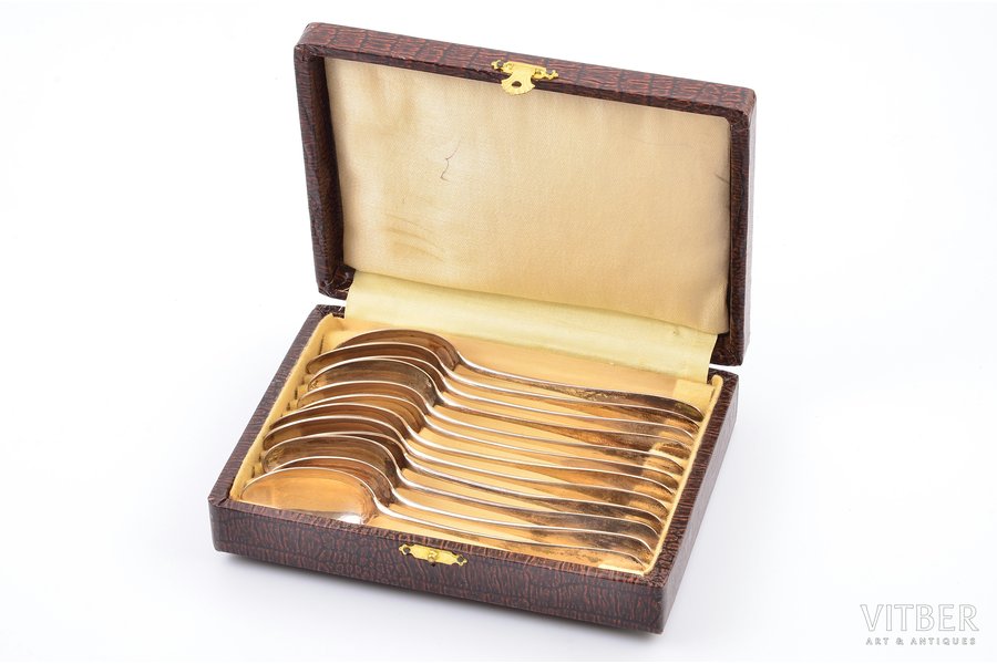 set of teaspoons, silver, 12 pcs., 800 standart, 231.55 g, France, Germany (?), 15.1 cm