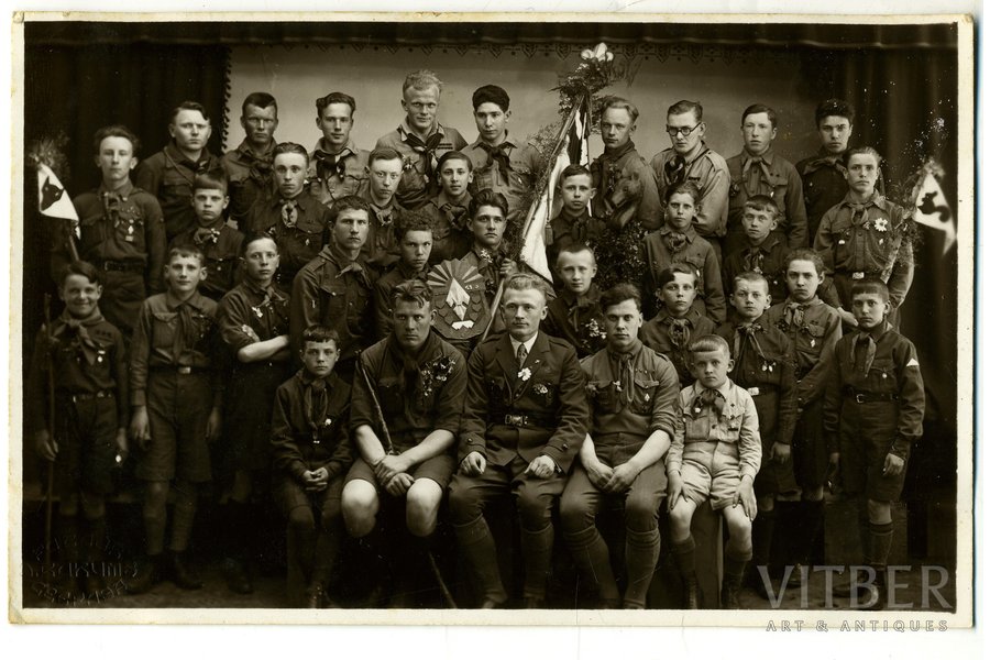 photography, Scout squad, Latvia, 20-30ties of 20th cent., 13,8x8,8 cm