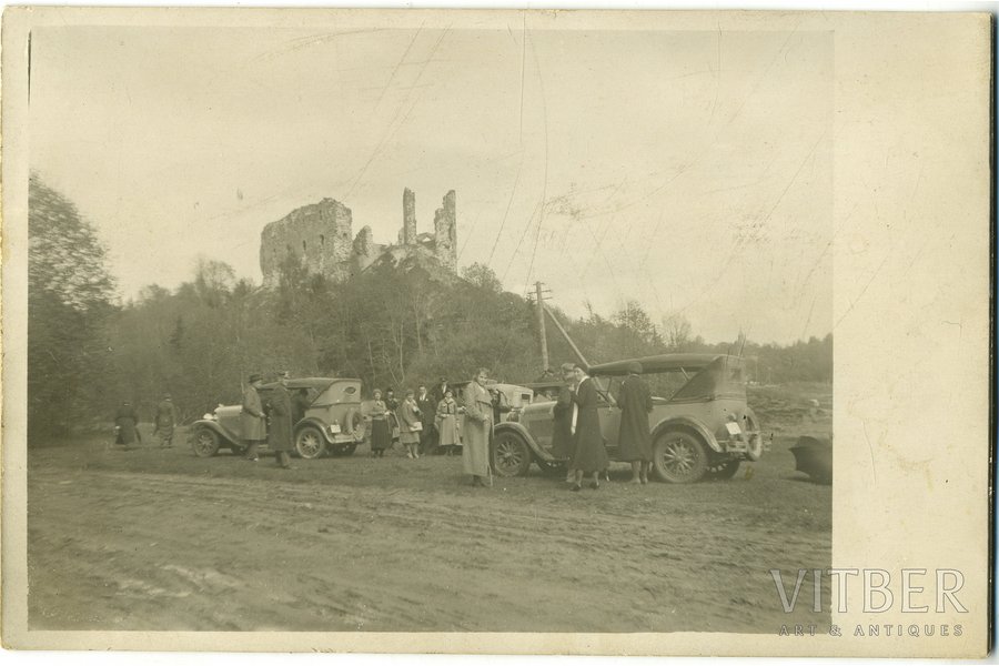 fotogrāfija, Kokneses pilsdrupas, Latvija, 1933 g., 14x9 cm