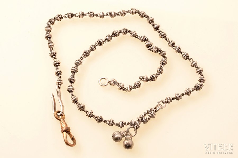 a chain (watch fob), silver, 18.95 g., the item's dimensions 45.2 cm, without hallmark