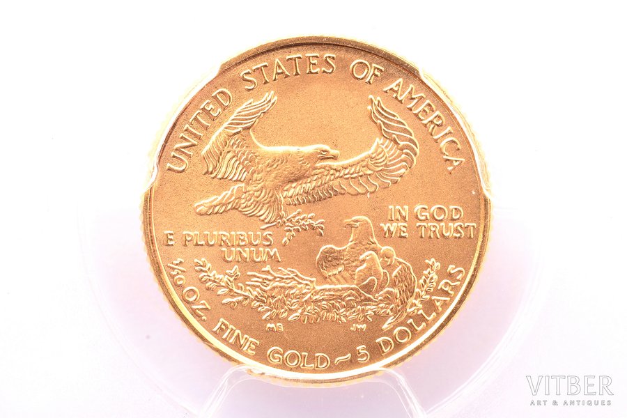 5 долларов, 2006 г., золото, США, MS 69