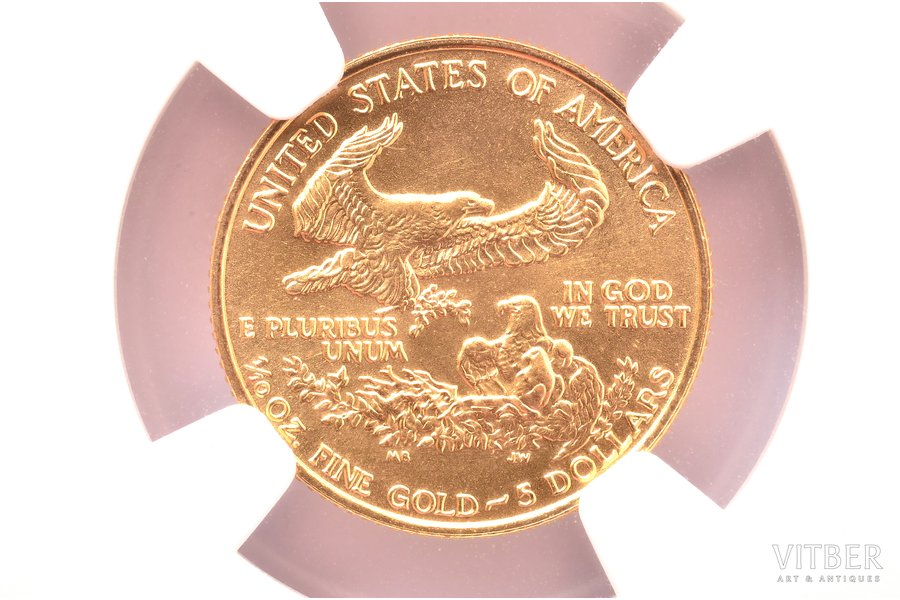 5 dollars, 1990, gold, USA, MS 67