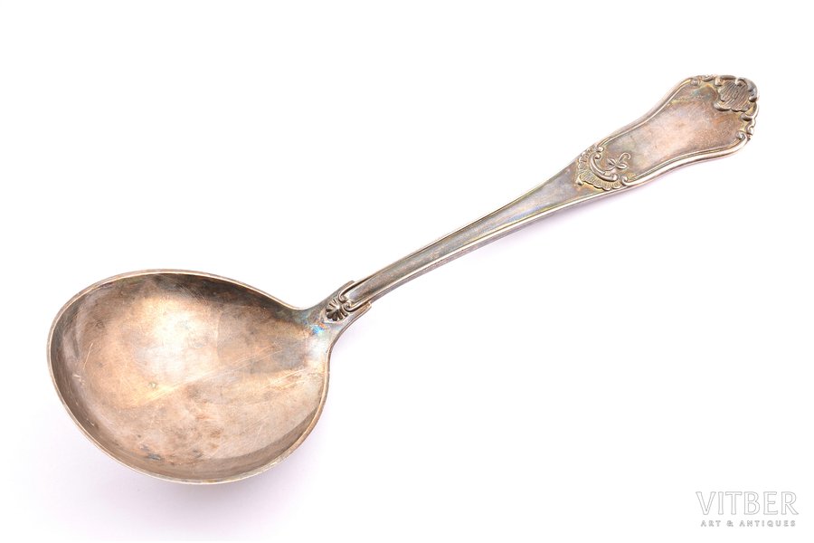 serving spoon, silver, 826 standard, 64.20 g, 20.8 cm, 1950, Denmark