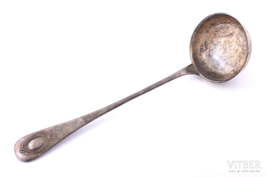 ladle, Norblin & Co, Warszawa, silver plated, Russia, Congress Poland, the border of the 19th and the 20th centuries, 31.3 cm