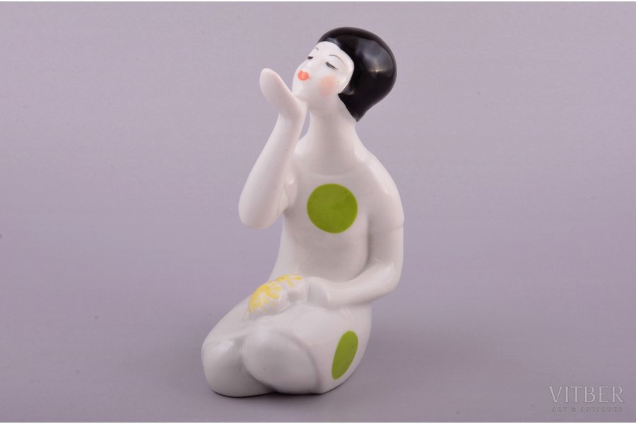 figurine, Dandelion, porcelain, Riga (Latvia), USSR, Riga porcelain factory, molder - Aina Mellupe, 1948-1970, 14.1 cm, second grade