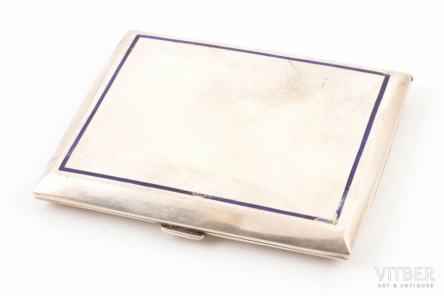 cigarette case, silver, 800 standard, 129.45 g, 9.5 x 8 cm, Austro-Hungary