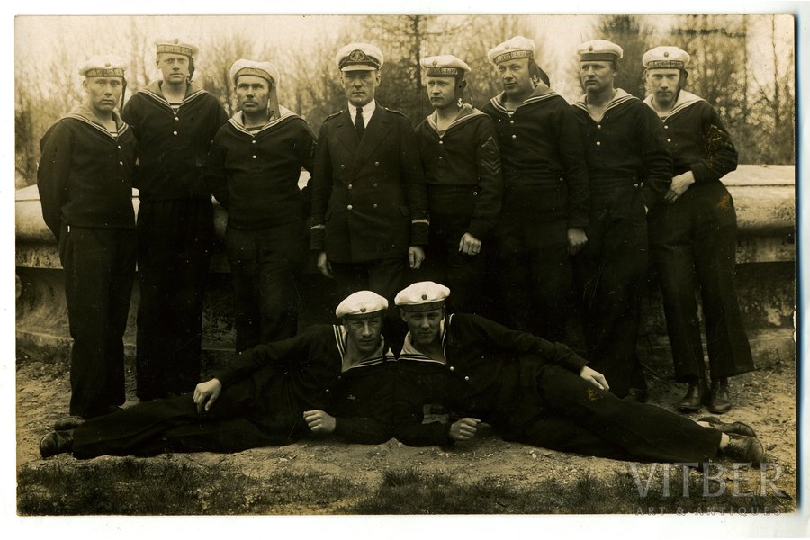 фотография, Латвийская армия, военный флот, Латвия, 20-30е годы 20-го века, 14x8,8 см