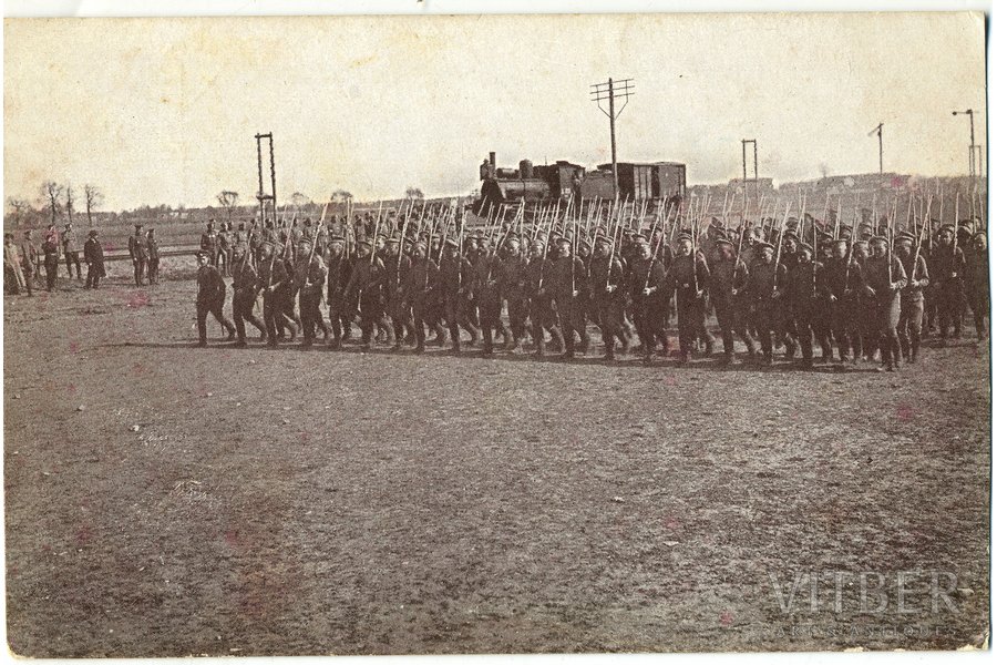 fotogrāfija, Latviešu strēlnieku bataljoni, Latvija, Krievijas impērija, 20. gs. sākums, 14x9 cm