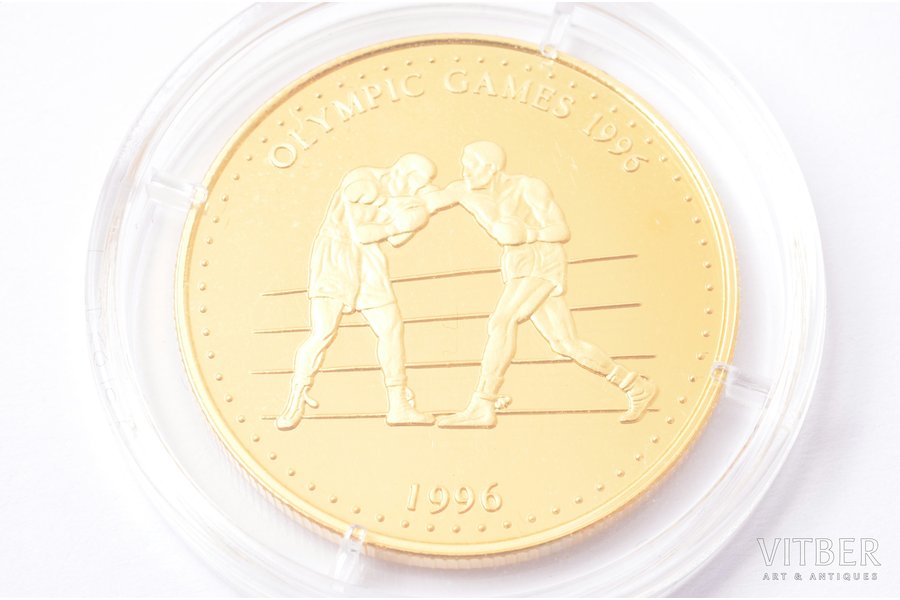 5000 кип, 1996 г., золото, Лаос, 7.76 г, Ø 25 мм, Proof, 585 проба