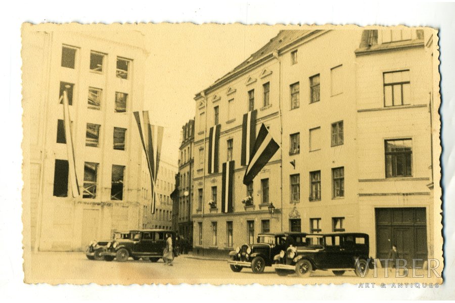 фотография, Старая Рига, строительство министерских зданий, Латвия, 20-30е годы 20-го века, 13,5x8,3 см