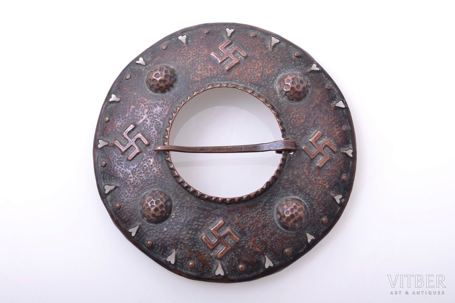 sakta, with fire crosses, copper, the item's dimensions Ø 12 cm, the 2nd half of the 20th cent., Latvia