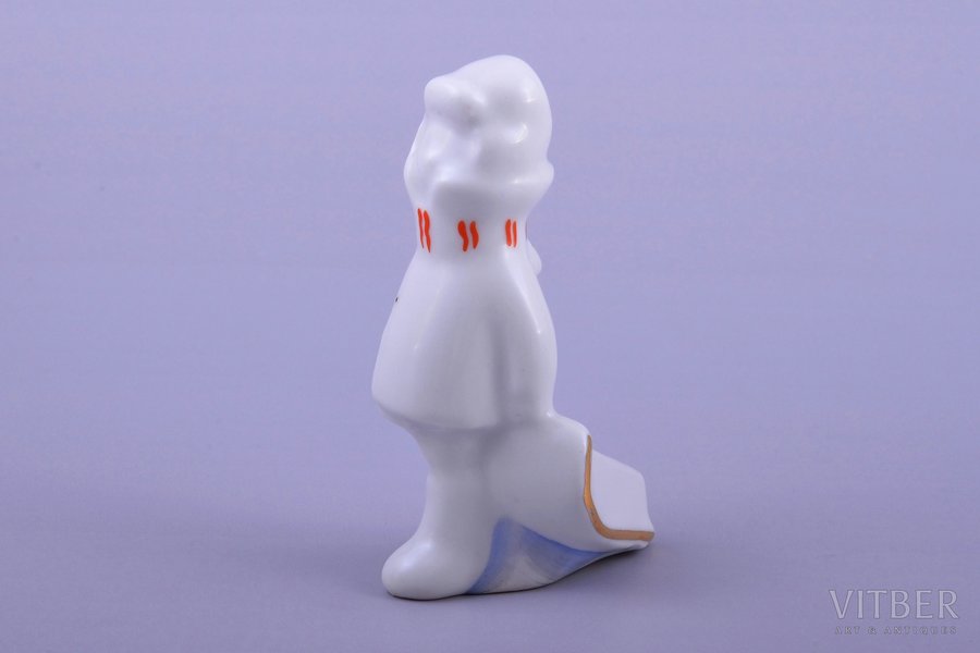 figurine, Kid with sledges, porcelain, Riga (Latvia), USSR, Riga porcelain factory, the 60ies of 20th cent., 8.4 cm, first grade