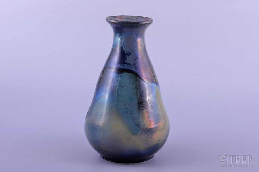 vase, ceramics, sculpture's work, Rudolph Pelshe ceramics workshop in LMA, by Johan Herling (1904-1941), Riga (Latvia), 1935, h 19 cm, chip at the neck