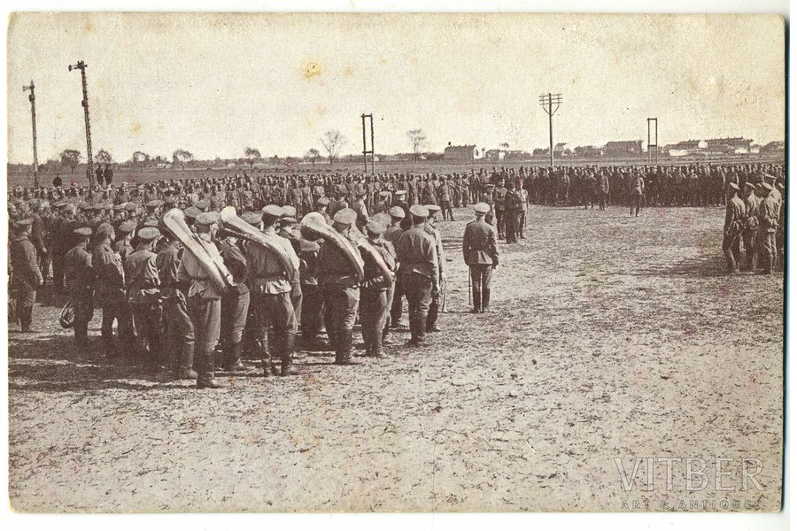 postcard, Latvian Riflemen battalions, Latvia, Russia, beginning of 20th cent., 14,3x9 cm