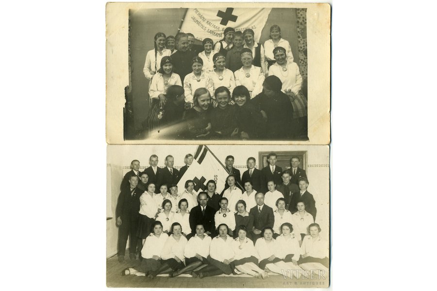 фотография, 2 шт, Красный Крест, Латвия, 20-30е годы 20-го века, 14x9 см