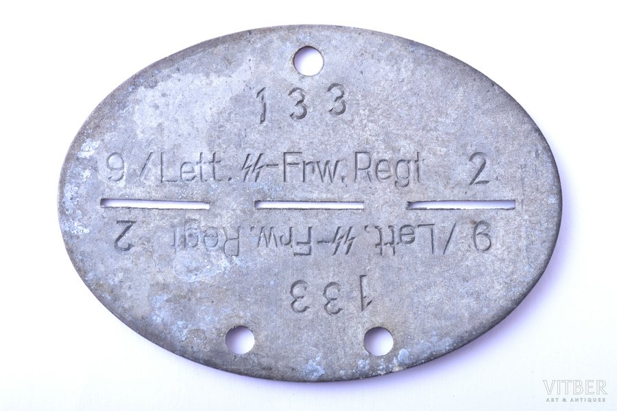 жетон, СС, Третий Рейх, Германия, 40-е годы 20го века, 50.6 x 70.1 мм